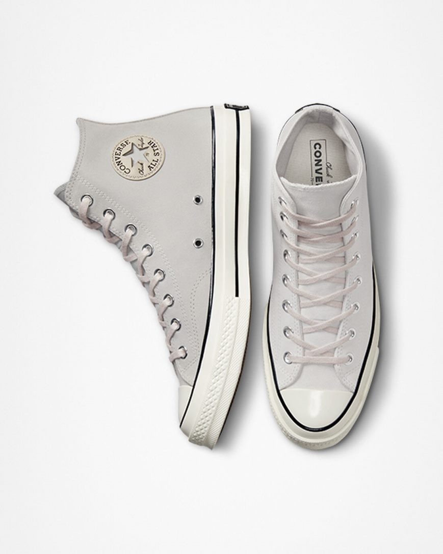 Tenis Converse Chuck 70 Camurça Cano Alto Feminino Bege Pretas | PT E0485P0